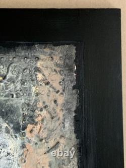 Old painting oil mixed composition sculpture bolts woman melancholy signed