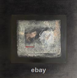 Old painting oil mixed composition sculpture bolts woman melancholy signed
