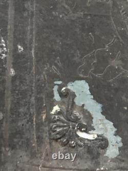 Old painting oil mixed composition sculpture horse rider signed Revest