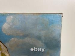 Old painting oil on canvas D P (early 20th century) marine