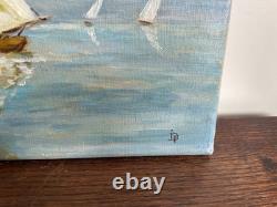 Old painting oil on canvas D P (early 20th century) marine