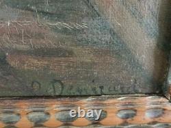 Old painting oil on canvas Intimate Early 1900s Signed Orens DENIZARD