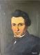 Old Painting Oil On Canvas Portrait Of A Man. 19th Century