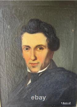 Old painting oil on canvas Portrait of a man. 19th century