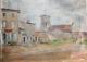 Old Painting, Oil On Canvas, Provençal Village And Bell Tower