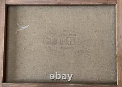 Old painting oil on canvas. School of Paris. Early 20th century. Haymaking.