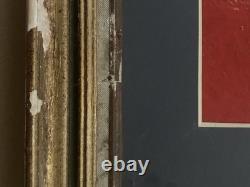 Old painting oil on canvas abstract geometric cubist composition