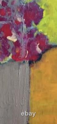 Old painting oil on canvas cubic still life signed
