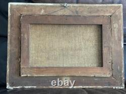 Old painting, oil on canvas, landscape from the 19th to early 20th century, signed