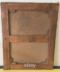 Old painting oil on canvas late 19th mountain Lake Thun Niesen Switzerland