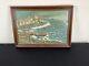 Old Painting Oil On Canvas Marine Sea Shore Signature To Identify