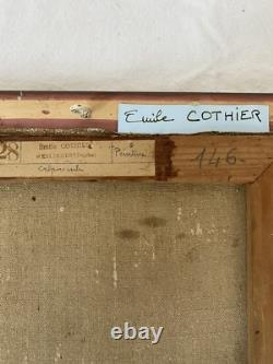 Old painting oil on canvas signed E. Cothier oil painting on canvas