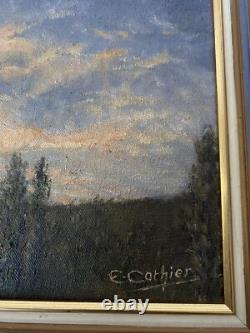 Old painting oil on canvas signed E. Cothier oil painting on canvas
