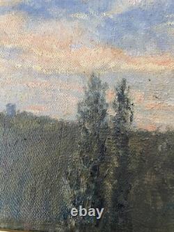 Old painting oil on canvas signed E. Cothier oil painting on canvas