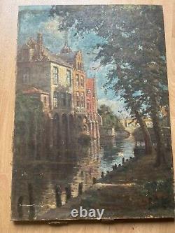 Old painting oil on canvas signed Marcel Delamarre