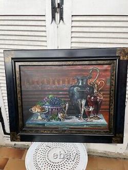 Old painting oil on canvas signed by the painter S. BOUCHARD
