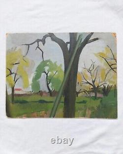 Old painting oil on cardboard early 20th century fauvist landscape artist to be identified