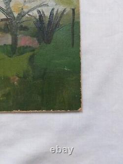 Old painting oil on cardboard early 20th century fauvist landscape artist to be identified