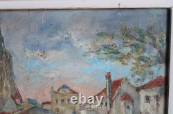 Old painting, oil on isorel, signed, depicting Bruges the Rosary Bridge