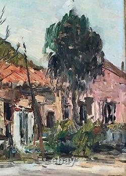 Old painting, oil on panel, circa 1940, signed by Edmondo Di Napoli (1938-2016)