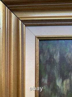 Old painting oil on panel still life with fruits signed golden frame