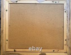 Old painting oil on panel still life with fruits signed golden frame