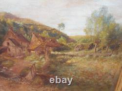 Old painting oil painting French Barbizon school Harpignies Mill 19th century