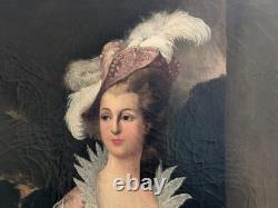 Old painting, oil portrait on canvas, late 18th century