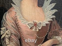 Old painting, oil portrait on canvas, late 18th century