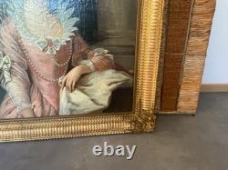 Old painting, oil portrait on canvas, late 18th century