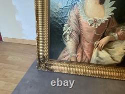 Old painting, oil portrait on canvas, late 18th century