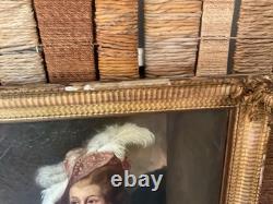 Old painting, oil portrait on canvas, late 18th century