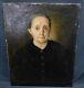 Old Painting On Canvas Portrait Of A Woman. 19th Century