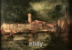 Old painting on canvas from the late 19th century
