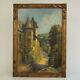 Old Painting On Panel Oil Landscape Village, French Painter