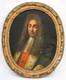 Old Painting Portrait Of A Man In A Wig And Ermine Coat Louis Xiv 17th Century Hst