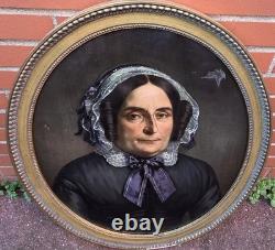 Old painting, portrait of a noble woman, signed. Oil painting on canvas
