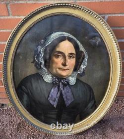 Old painting, portrait of a noble woman, signed. Oil painting on canvas