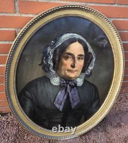 Old painting, portrait of a noble woman, signed. Oil painting on canvas
