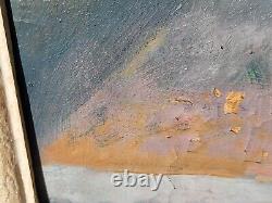 Old painting signed. Bouquet of flowers. Oil painting on isorel panel.