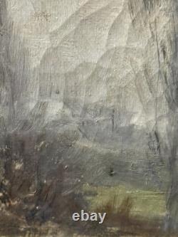 Old painting signed CH. Paris French rural landscape Oil on canvas