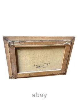 Old painting signed CH. Paris French rural landscape Oil on canvas