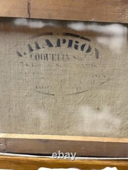 Old painting signed CH. Paris French rural landscape Oil on canvas