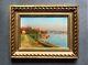 Old Painting Signed Émile Cambiaggio Oil On Canvas 1905 Pontoon On The Seine