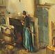 Old Painting Signed. Genre Scene. Oil Painting On Canvas.
