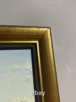 Old painting signed Hardy Oil on canvas Salt worker in the salt marshes