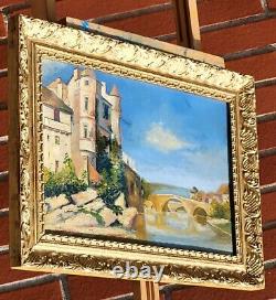 Old painting signed Palais Justice Aveyron Oil painting on panel D Isorel