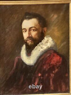 Old painting signed Portrait Man Oil painting on canvas Style 18th 19th