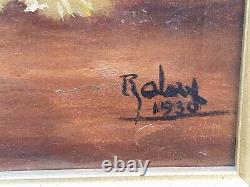 Old painting signed R Alary. Bouquet of Tokyos. Oil painting on canvas.
