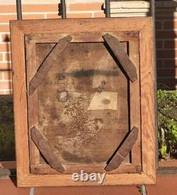 Old painting signed. Saint Augustine. Oil painting on canvas. 18th century style.